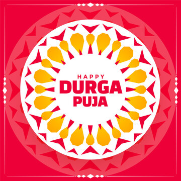 happy durga pooja rangoli style design background