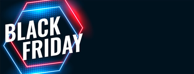 Black friday sale glowing abstract web banner
