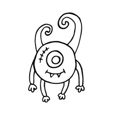 Vector Cute cartoon monster for halloween