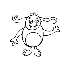 Vector Cute cartoon monster for halloween