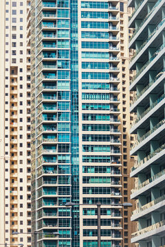 City pattern - Building texture. Dubai, United Arab Emirates
