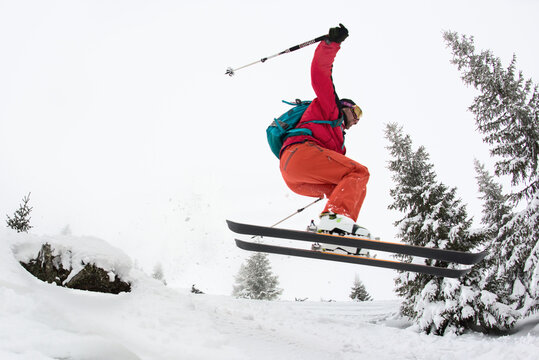 Skier in midair