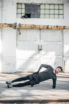 Man exercising outdoors.