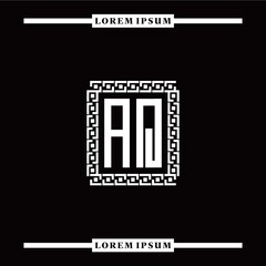 Obraz premium A Q collection of initial logo designs with luxurious frame elements