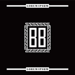 B B collection of initial logo designs with luxurious frame elements