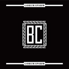Obraz premium B C collection of initial logo designs with luxurious frame elements