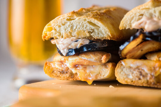 Chicken Sandwhich with Eggplant Crisps