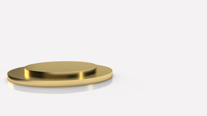 gold Podium platform on white background 3d rendering..