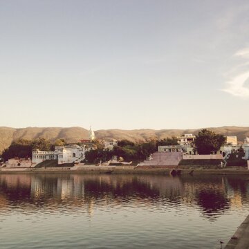 Sunset view at Pushkar lare