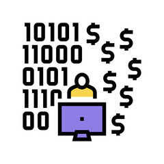 programmer developing financial application color icon vector. programmer developing financial application sign. isolated symbol illustration