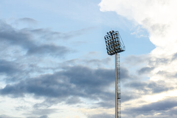 Light at stadium Sports lighting in blue sky
