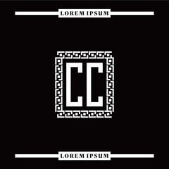 C C collection of initial logo designs with luxurious frame elements