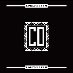 C O collection of initial logo designs with luxurious frame elements