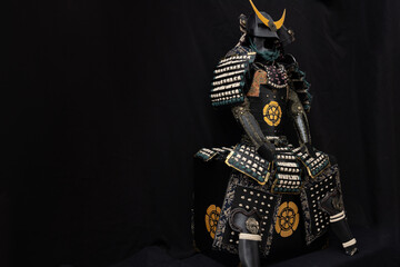 yoroi armor of a samurai warrior. there is a place for copy space