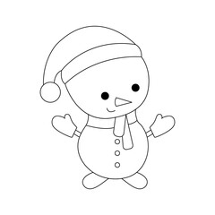 Snowman. Doodle icon. Vector illustration.
