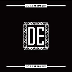 D E collection of initial logo designs with luxurious frame elements