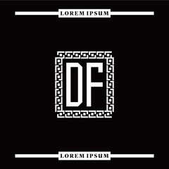 D F collection of initial logo designs with luxurious frame elements