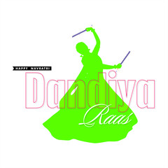 Dandiya Banner  - Woman Playing Dandiya Dance - An Indian Festival