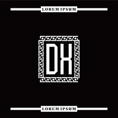 Obraz premium D X collection of initial logo designs with luxurious frame elements