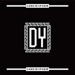 D Y collection of initial logo designs with luxurious frame elements