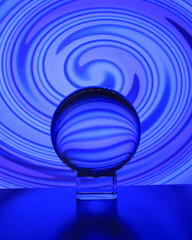 Photo of a lens ball that I sat in front of my monitor to use for back lighting and I added a...