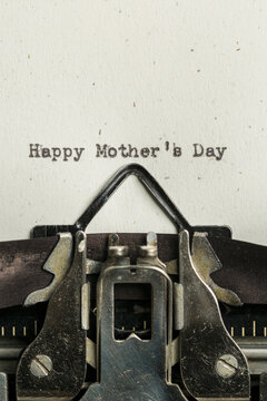 Happy Mother's Day typed on a vintage typewriter