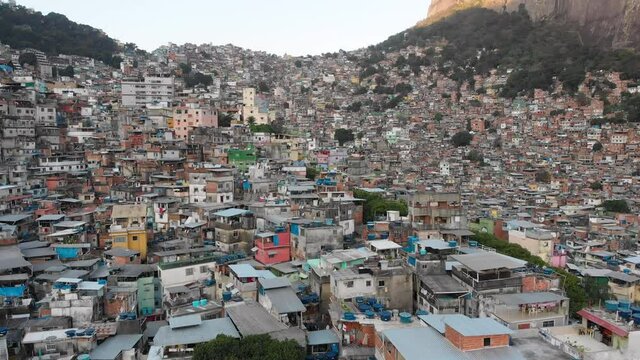 Aerial view of Rocinha, the biggest favela in Latin America, Rio de Janeiro, Brazil