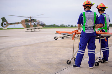 paramedic and a mobile flying ambulance