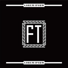 Obraz premium F T collection of initial logo designs with luxurious frame elements