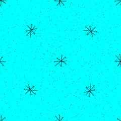 Hand Drawn black Snowflakes Christmas Seamless Pat