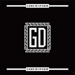 G D collection of initial logo designs with luxurious frame elements