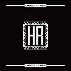 Obraz premium H R collection of initial logo designs with luxurious frame elements