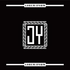 J Y collection of initial logo designs with luxurious frame elements