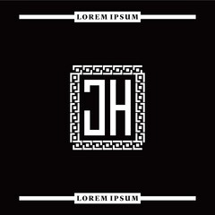 Obraz premium J H collection of initial logo designs with luxurious frame elements