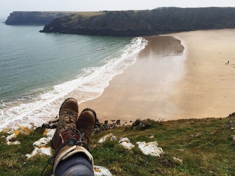 Taking in the view of Barafundle Bay