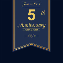 5 Years Anniversary Celebration Vector Template Design Illustration