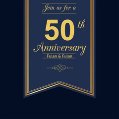 50 Years Anniversary Celebration Vector Template Design Illustration