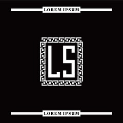 L S collection of initial logo designs with luxurious frame elements