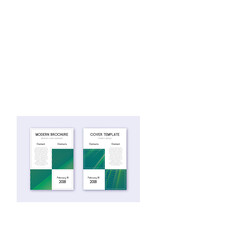 Business cover design template set. Green abstract