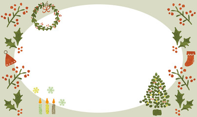 水彩画風のクリスマスイラストセットChristmas illustration set drawn in a watercolor style