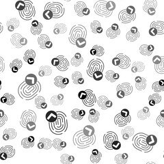 Black Fingerprint icon isolated seamless pattern on white background. ID app icon. Identification sign. Touch id. Vector.