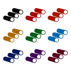 Simple Pipe vector icon, color set
