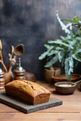 Rustic breakfast pound cake and icing