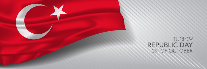 Turkey republic day vector banner, greeting card