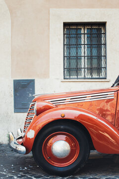 Front of Old-Fashioned Italian Car