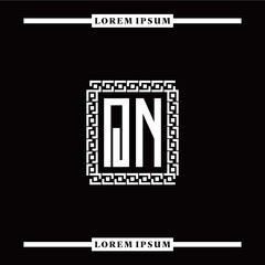 Obraz premium Q N collection of initial logo designs with luxurious frame elements