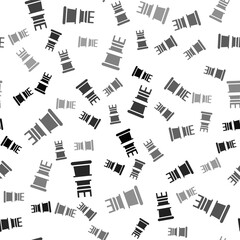 Black Business strategy icon isolated seamless pattern on white background. Chess symbol. Game, management, finance. Vector.