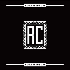 Obraz premium R C collection of initial logo designs with luxurious frame elements