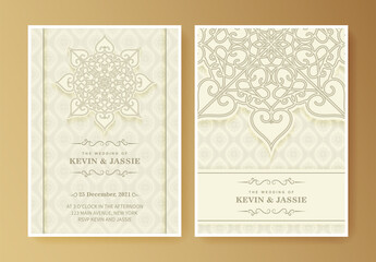 Elegant mandala wedding invitation card template design
