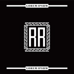 R R collection of initial logo designs with luxurious frame elements